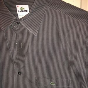Large stripped gray and black dress shirt